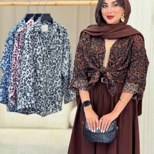 مانتو طرح پلنگی آستین پاگن کد 6978