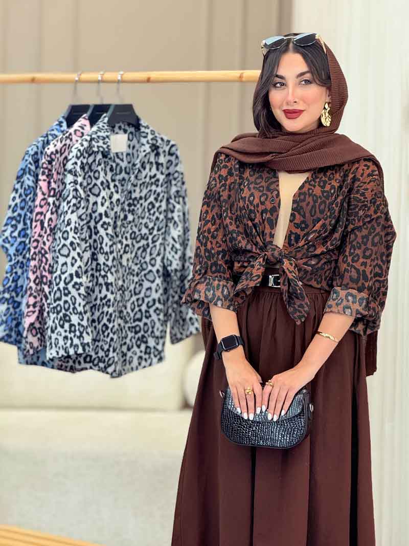 مانتو طرح پلنگی آستین پاگن کد 6978 مانتو طرح پلنگی آستین پاگن کد 6978