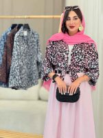 مانتو طرح پلنگی آستین پاگن کد 6978