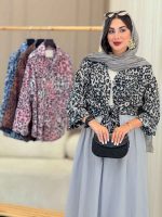 مانتو طرح پلنگی آستین پاگن کد 6978 - تصویر 8
