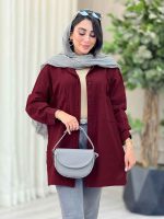 مانتو بغل سه دکمه دو جیب پیله کد 6959 - تصویر 7