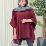 مانتو پانچ یقه دو دکمه هیما کد 6989