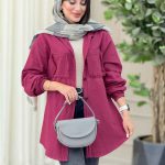 مانتو دو جیب ریش دار آستین کش کد 7007