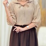 شومیز جلو بسته یقه بند دار کد 6659