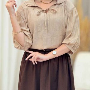 شومیز جلو بسته یقه بند دار کد 6659