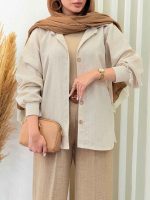 مانتو بغل سه دکمه الیسا کد 6848 - تصویر 3
