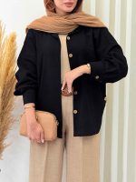 مانتو بغل سه دکمه الیسا کد 6848 - تصویر 8