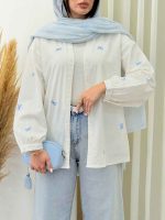 شومیز لینن پاپیون کد 6902 - تصویر 5