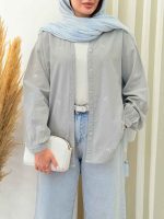 شومیز لینن پاپیون کد 6902 - تصویر 4