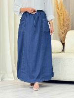 دامن جین کمرکش کد 6591 - تصویر 4
