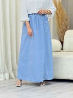 دامن جین کمرکش کد 6591 - تصویر 7
