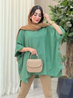 مانتو پانچ یقه دو دکمه هیما کد 6895 - تصویر 9