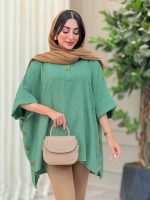 مانتو پانچ یقه دو دکمه هیما کد 6895 - تصویر 3
