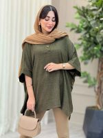 مانتو پانچ یقه دو دکمه هیما کد 6895 - تصویر 26