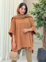 مانتو پانچ یقه دو دکمه هیما کد 6895 - تصویر 4