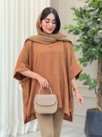 مانتو پانچ یقه دو دکمه هیما کد 6895 - تصویر 27