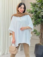 مانتو پانچ یقه دو دکمه هیما کد 6895 - تصویر 14