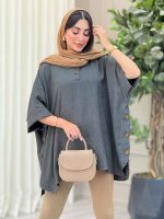 مانتو پانچ یقه دو دکمه هیما کد 6895 - تصویر 17