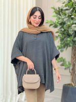 مانتو پانچ یقه دو دکمه هیما کد 6895 - تصویر 12