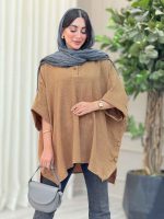 مانتو پانچ یقه دو دکمه هیما کد 6895 - تصویر 2