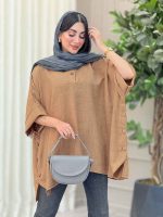 مانتو پانچ یقه دو دکمه هیما کد 6895 - تصویر 19