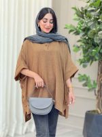 مانتو پانچ یقه دو دکمه هیما کد 6895 - تصویر 23