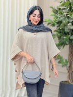 مانتو پانچ یقه دو دکمه هیما کد 6895 - تصویر 6