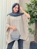 مانتو پانچ یقه دو دکمه هیما کد 6895