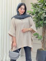 مانتو پانچ یقه دو دکمه هیما کد 6895 - تصویر 8