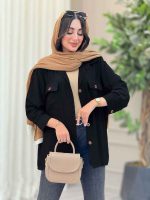 مانتو دو جیب آستین دکمه کد 4366 - تصویر 6