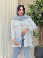 مانتو دو جیب آستین دکمه کد 4366 - تصویر 15