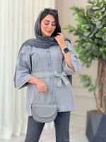 مانتو دو جیب ریش دار پروین کد 6677 - تصویر 12