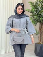 مانتو دو جیب ریش دار پروین کد 6677 - تصویر 3