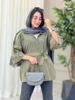 مانتو دو جیب ریش دار پروین کد 6677 - تصویر 16