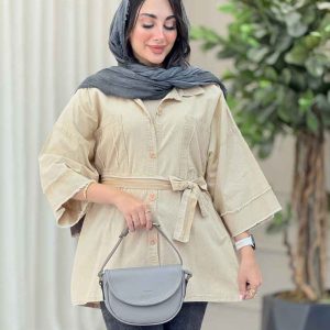 مانتو دو جیب ریش دار پروین کد 6677