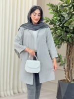 مانتو راه راه آستین پاکتی وینا کد 6909 - تصویر 7