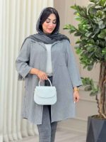 مانتو راه راه آستین پاکتی وینا کد 6909 - تصویر 11