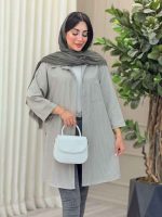 مانتو راه راه آستین پاکتی وینا کد 6909 - تصویر 3