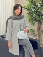 مانتو راه راه آستین پاکتی وینا کد 6909 - تصویر 13
