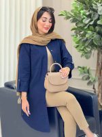 مانتو بغل سه دکمه جیب دوبل کد 6907 - تصویر 15