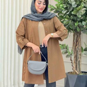 مانتو بغل سه دکمه جیب دوبل کد 6907