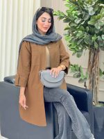 مانتو بغل سه دکمه جیب دوبل کد 6907 - تصویر 7