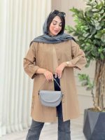 مانتو بغل سه دکمه جیب دوبل کد 6907 - تصویر 11