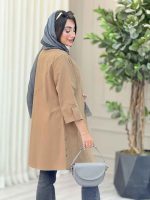 مانتو بغل سه دکمه جیب دوبل کد 6907 - تصویر 6