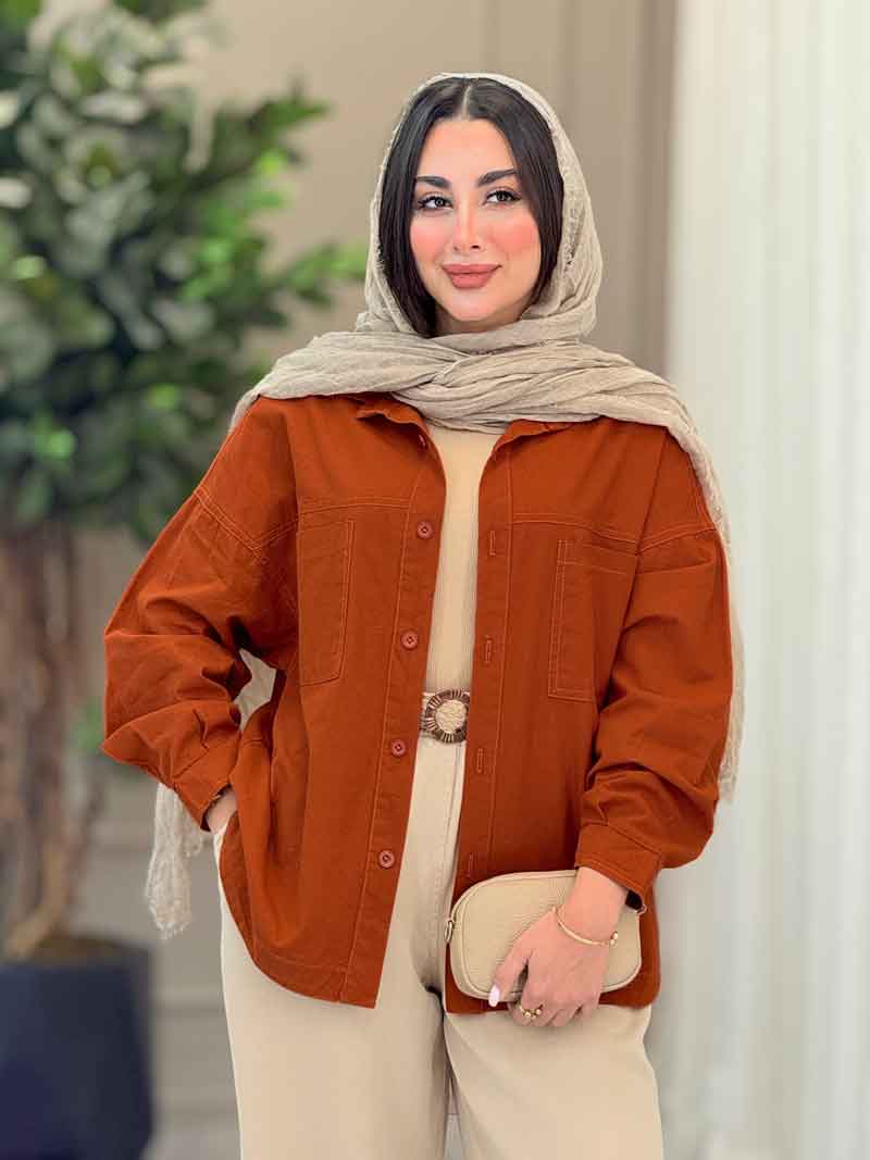 مانتو دو جیب باران کد 6905 مانتو دو جیب باران کد 6905