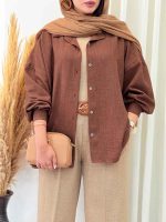 مانتو پشت دکمه هیلدا کد 6807 - تصویر 14