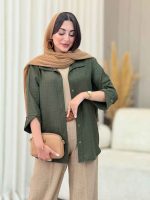 مانتو سر آستین دو دکمه روژین کد 6773 - تصویر 34