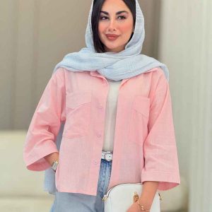 شومیز جیب برش دار پشت پیله کد 6706