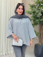 مانتو جلو بسته راه راه هلنا کد 6915 - تصویر 7