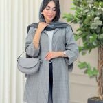 مانتو راه راه بغل سه دکمه تک جیب کد 6908